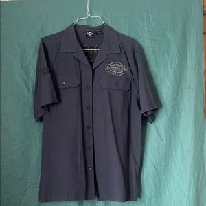 Harley-Davidson Dark Blue Casual Button Down Shirt